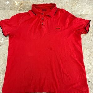 HUGO Classic Red Polo Shirt with Black Trim